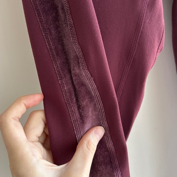 Lululemon Align Super High Rise Velvet Stripe Leggings, Garnet Red, Women's 4 - Picture 6 of 16